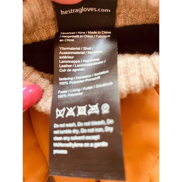 Hestra Mens Leather Size 9 Lined Short Rib Knitted Cuff Touchscreen Compatible - Picture 5 of 9